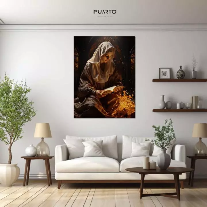 Wall Decor Kayu Gambar Bunda Maria