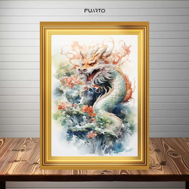 Wall Decor Gambar Naga Frame