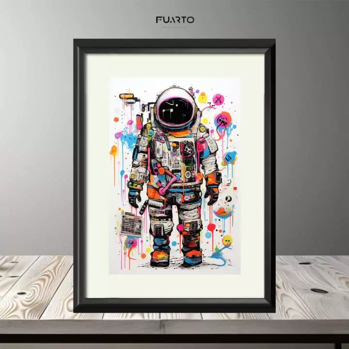 Wall Decor Abstrak Astronot Inner Frame