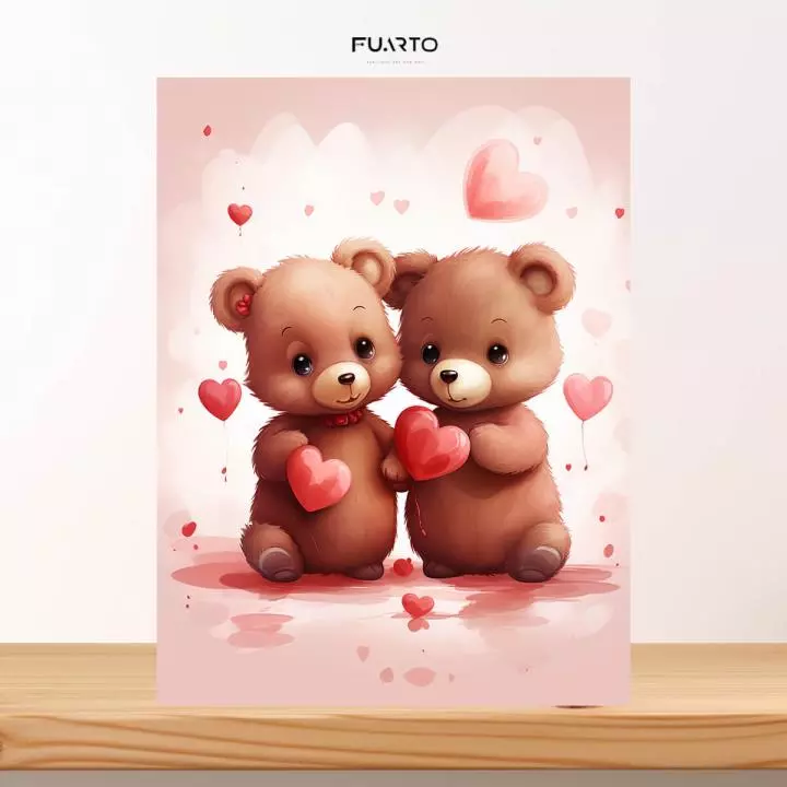 Wall Decor Kayu Valentine Bear