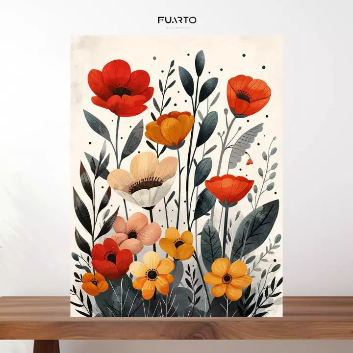 Hiasan Dinding Kayu Gambar Bunga