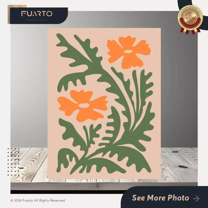 Wall Decor Dinding Kayu Abstrak Bunga