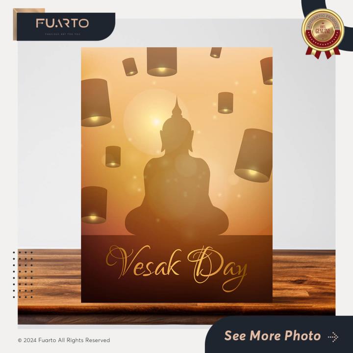 Pajangan Dinding Kayu Vesak Day
