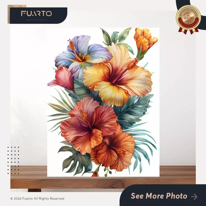 Wall Decor Kayu Gambar Bunga