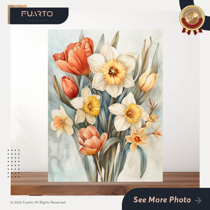Hiasan Dinding Kayu Bunga Tulip