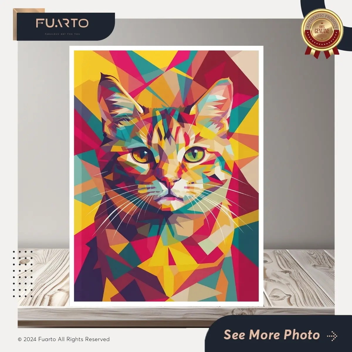 Wall Decor Kucing Warna-Warni